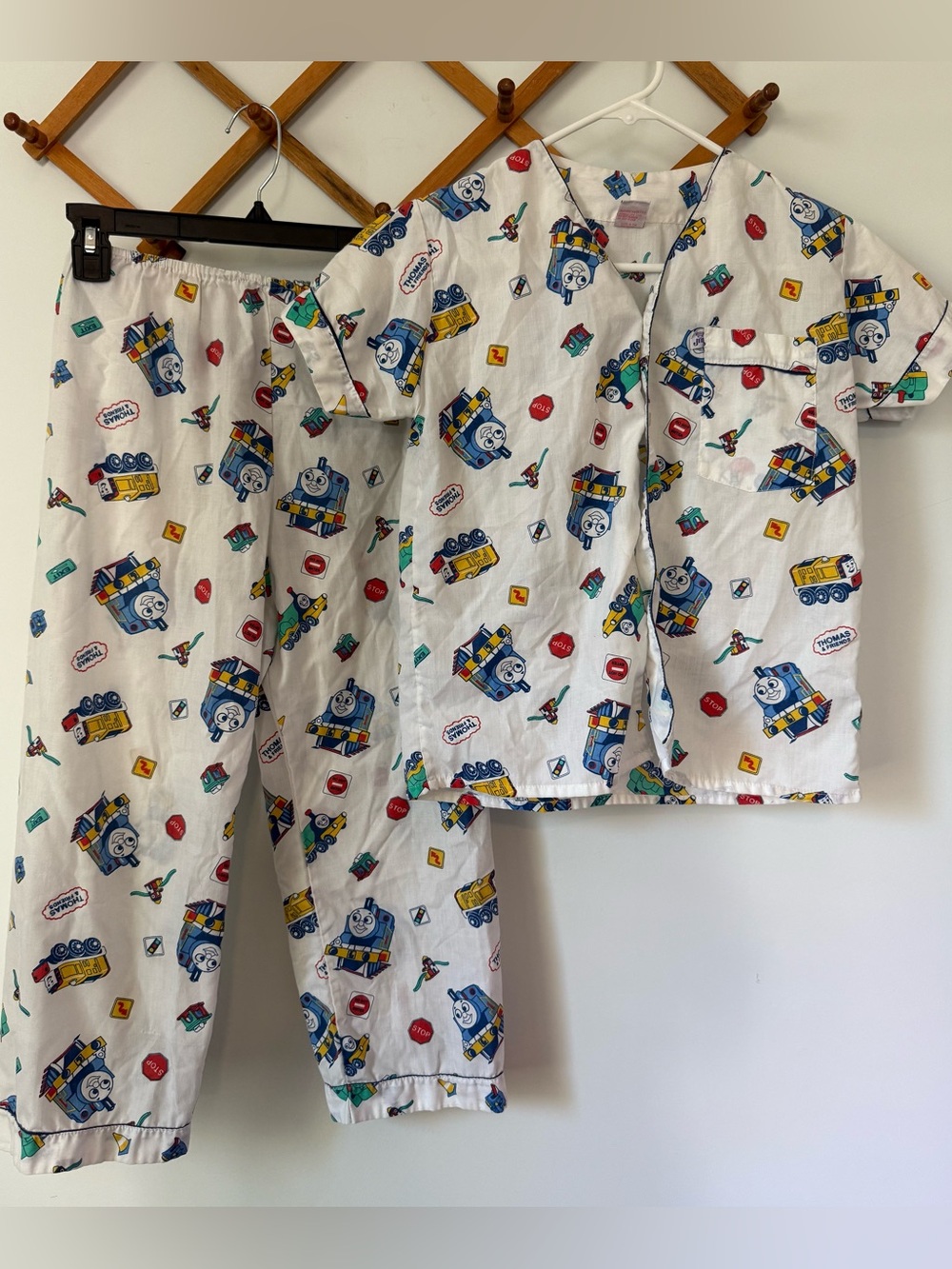 Vintage Thomas & Friends Thomas the Train button up PJ top pajamas JM Creation